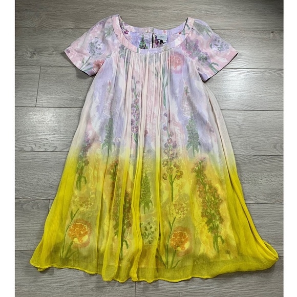 Anthropologie HD in Paris Ivory Ombre Chiffon Dress - Picture 5 of 14